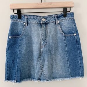 altar'd state blue denim mini skirt